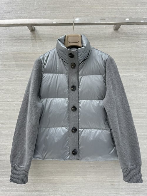 Loro Piana Top-quality Knit-spliced Down Jacket for an Italian Elegant Look