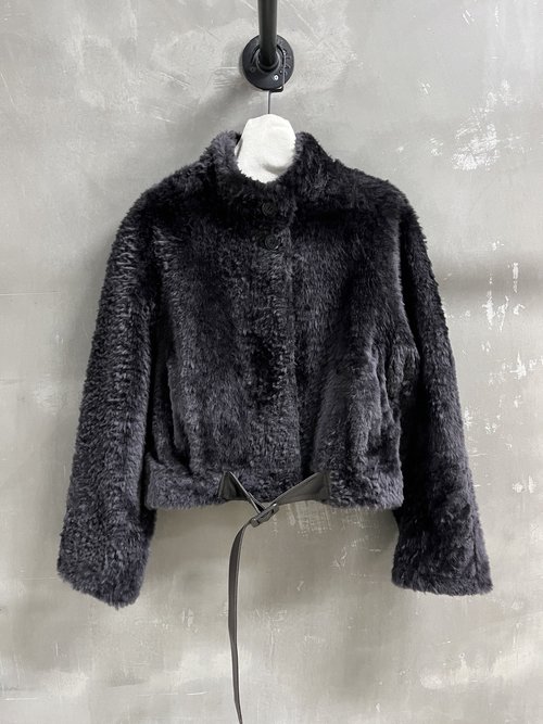 Loewe Elegant Fur - Trimmed Garment with Sweet - Edgy Retro Appeal