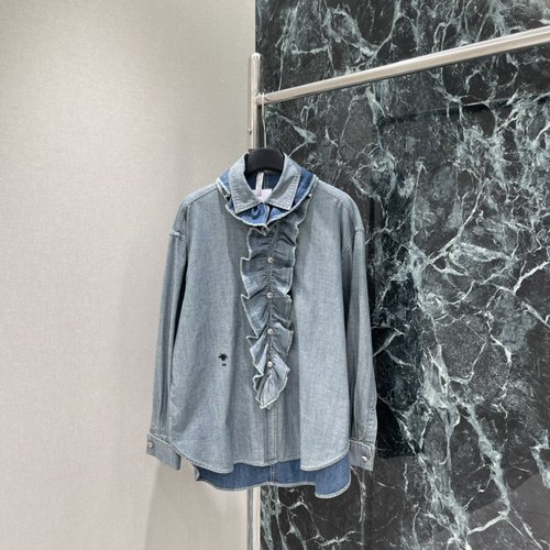 Dior Classic Blue Denim Shirt with Detachable Collar