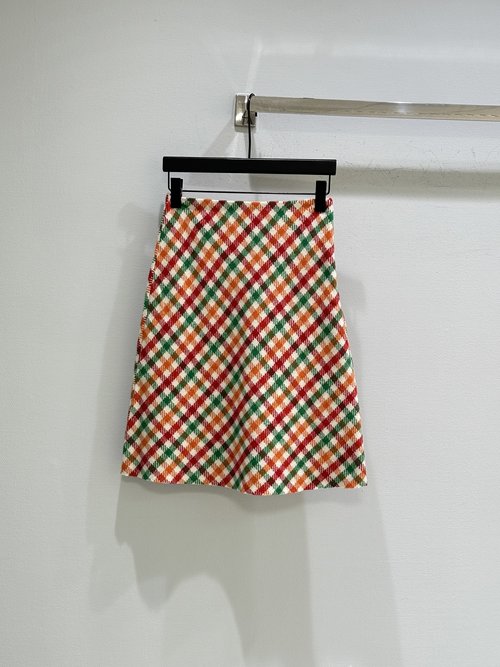 Prada Retro Oil-Painted A-Line Midi Skirt