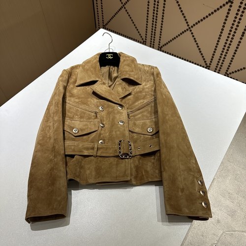 Chanel Classic and Versatile Leather Outerwear with Customized Hardware