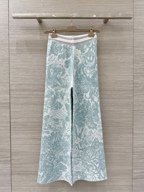 Dior Exclusive Original Animal Jungle Knit Straight - leg Pants