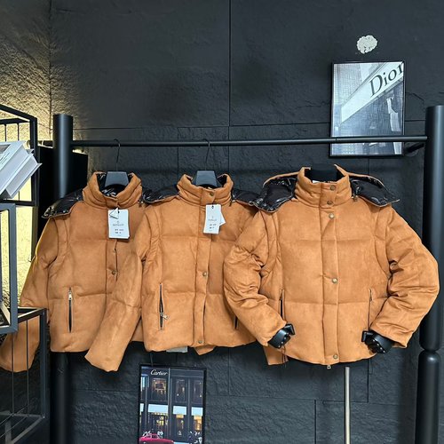 Moncler Removable - Sleeves Down Jacket in Khaki and Brown