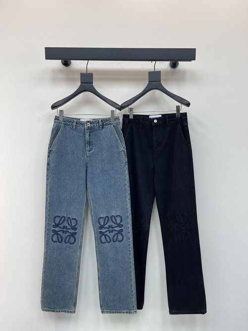 Loewe 3D Embroidery Straight-Leg Jeans with Vintage Appeal