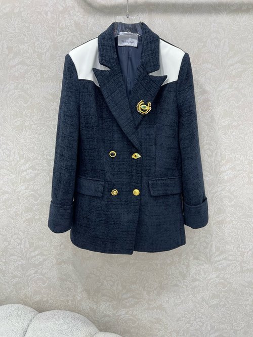 Schiaparelli Patchwork Leather Blazer with Unique Design and Accessories