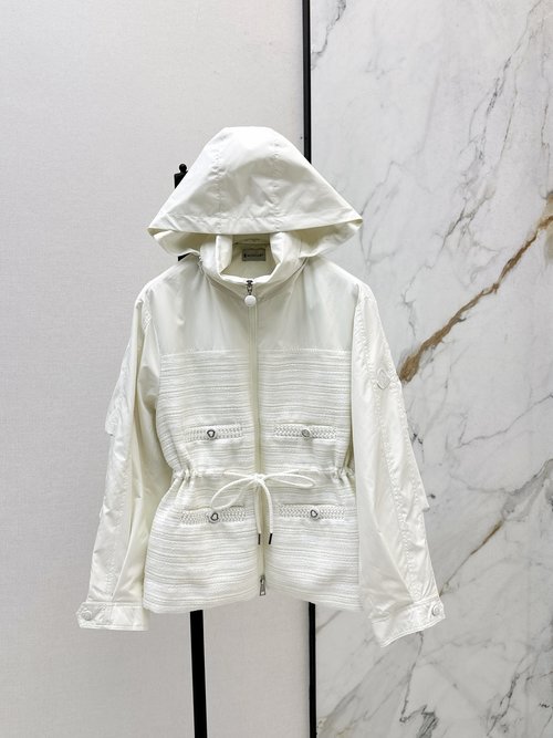 Moncler Classic Drawstring Waist Mid-Length Hooded Windbreaker