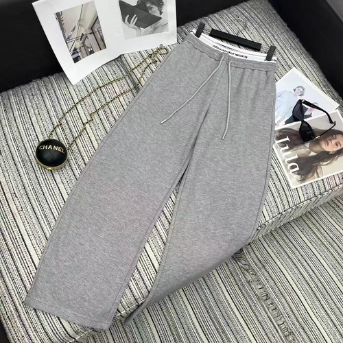 Alexander Wang Letter Webbing Elastic Waist Curved Trousers