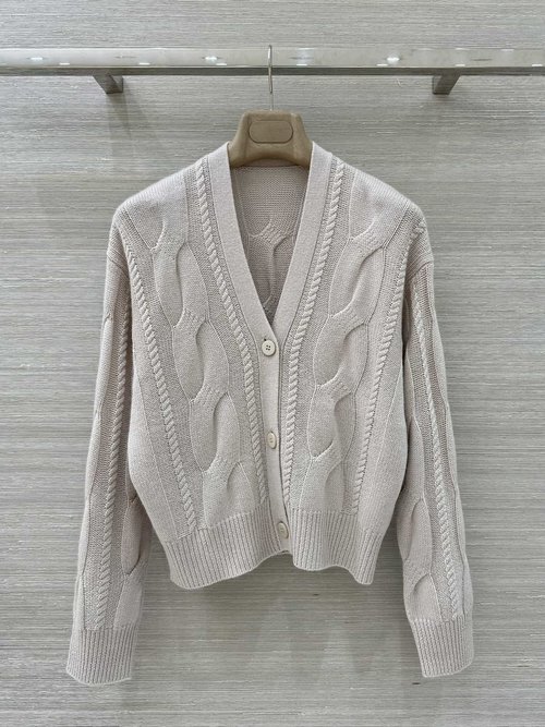 Max Mara Exclusive Original - Quality Sophisticated Cashmere Cardigan with Twisted Stitch