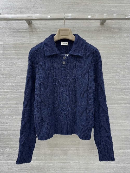 Celine Triumph Arch Hooked Knit Mohair Top - Exclusive First Release