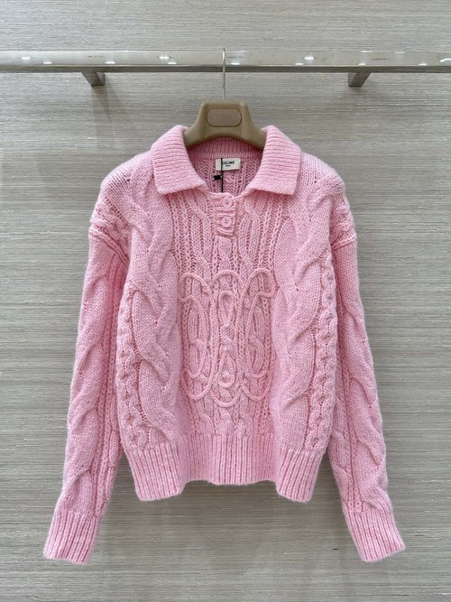 Celine Triumph Arch Hooked Knit Mohair Top - Exclusive First Release