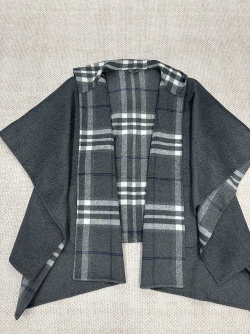 Burberry Camel - Colored Hooded Cloak, Available in Gray