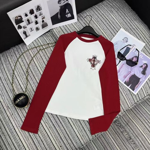 Chrome Hearts Recommended Checked Cross Collision Color Round-Neck T-Shirt