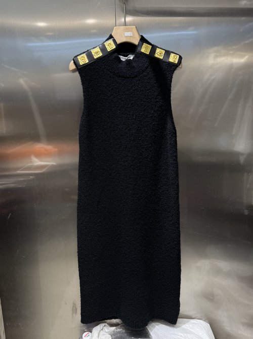 Schiaparelli Metallic Heavy-duty Single-breasted Sweater Vest Dress