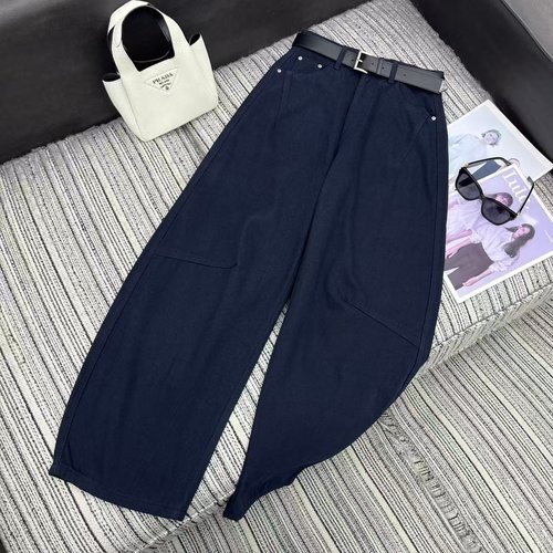 Prada Recommended Machete Jeans with Custom Triangular Logo Belt