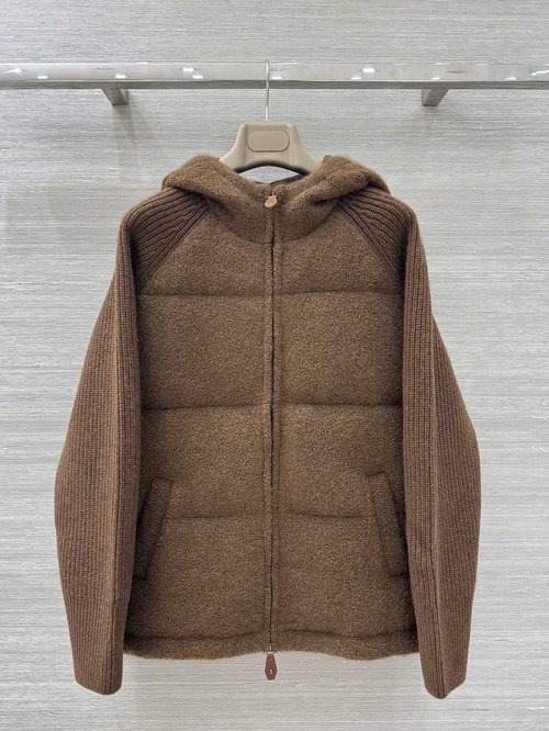 Brunello Cucinelli Best - Selling Luxury Cashmere - Spliced Hooded Goose - Down Jacket