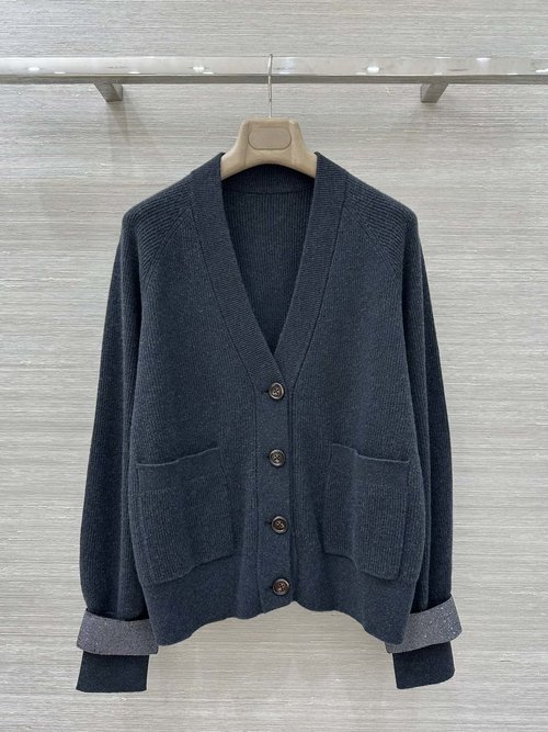 Brunello Cucinelli Exclusive Elegant Cashmere Suit with Chain Details