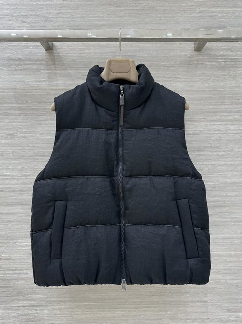 Brunello Cucinelli Popular Down Vest with Chain Element and Adjustable Hem