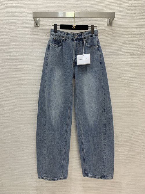 Alexander Wang Loose Dad Jeans with Letter Logo & Hardware