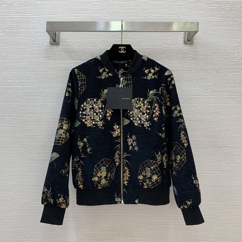Dolce & Gabbana Snow - Neil Baseball Jacket with Glitter and Zippers