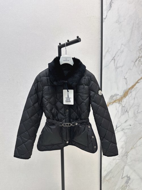 Moncler Detachable Rabbit Fur Collar Down Jacket