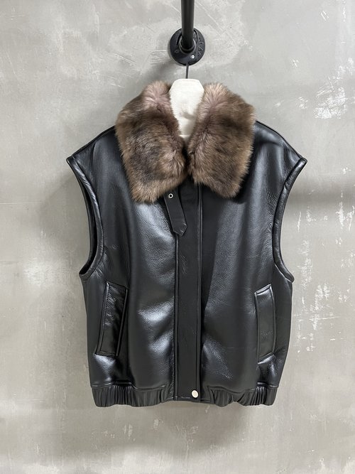Yves Saint Laurent Favorite Retro-Inspired Leather and Wool Blend Vest