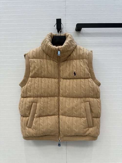 Polo Ralph Lauren Classic and Versatile Wool Knit Down Vest with Logo Embroidery