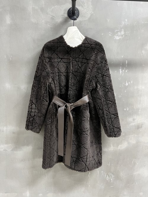 Chanel Reversible Sheepskin Faux Fur Coat in Classic Maillard Color