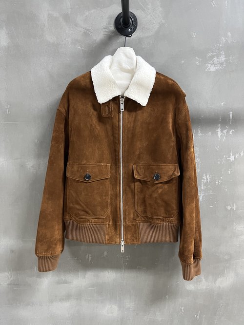 Hermes Customizable Leather Jacket in a Timeless Sweet and Cool Retro Style, Universal Compatibility