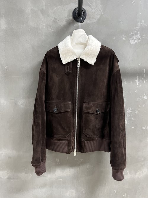 Hermes Customizable Leather Jacket in a Timeless Sweet and Cool Retro Style, Universal Compatibility