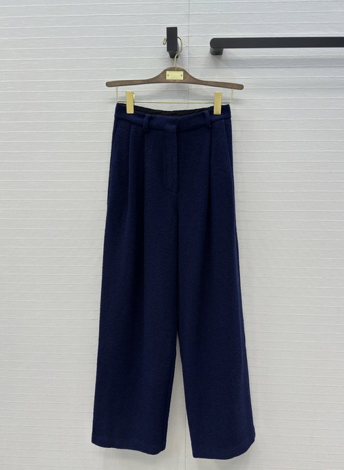 Loro Piana Highly Recommended Blue Woolen Straight-leg Suit Pants, Elegant