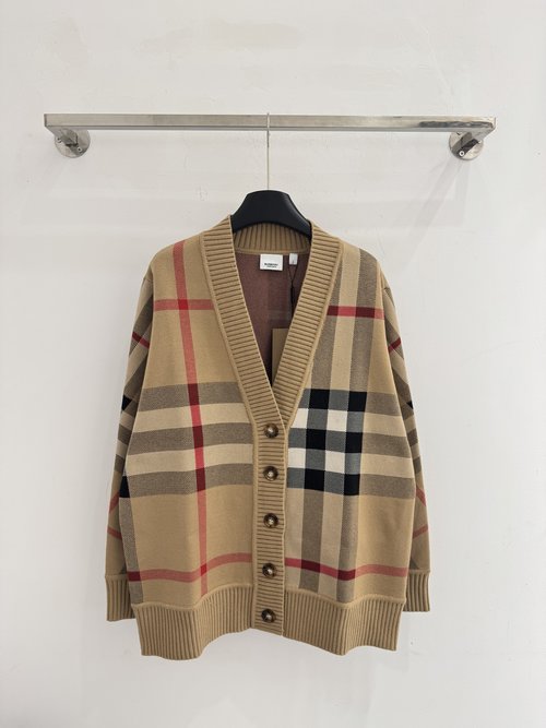 Burberry Classic Checked V-neck Cardigan, Retro-Modern Fusion