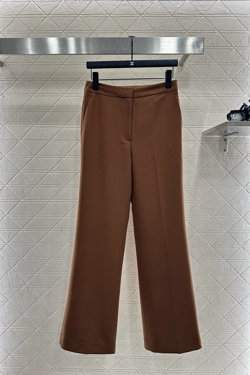Fendi Satin Sash Collar Suit with Wide-Leg Trousers