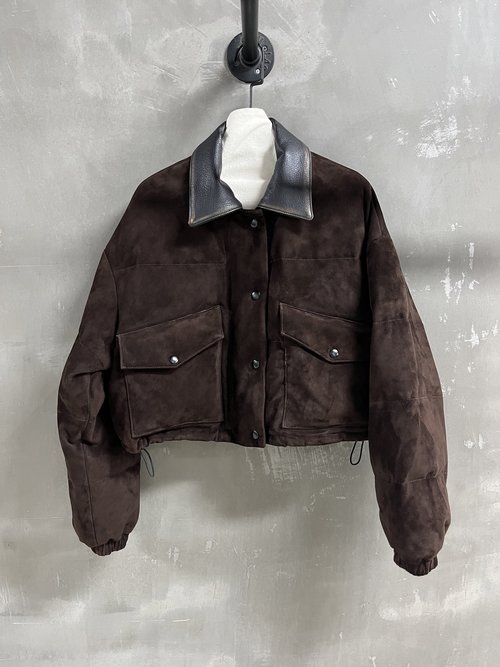 Miu Miu Stylish Down Jacket with Cashmere and Goat Collar