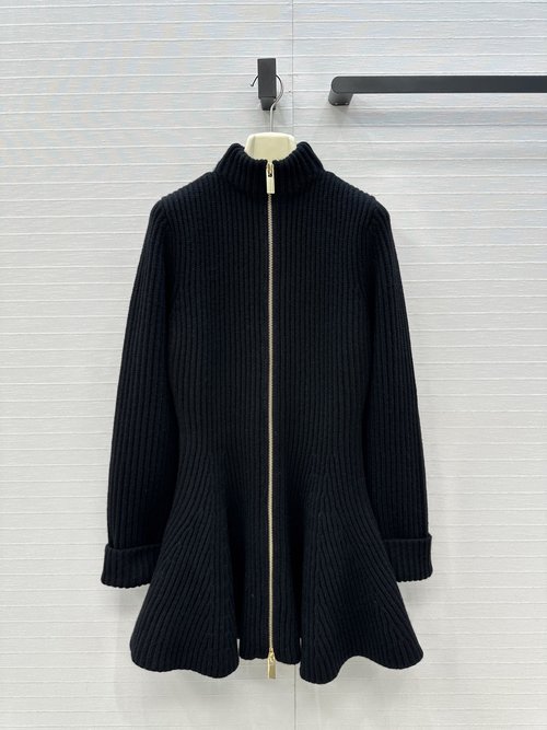 Alaia Exclusive High-end Smart Wool Wrap Skirt Coat with Double Zipper