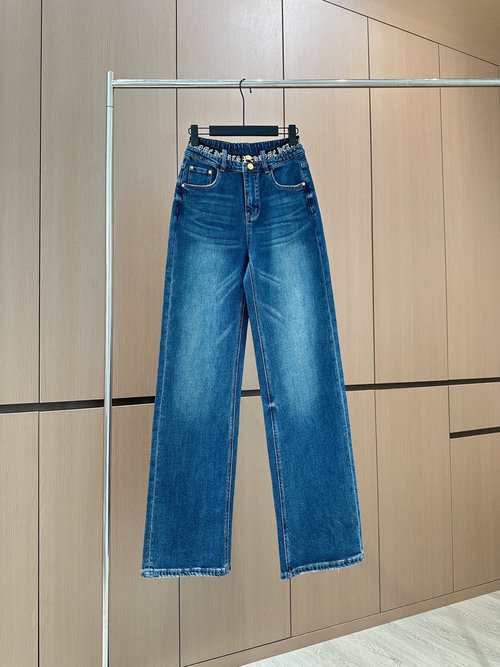 Chanel Original Designer Denim Jeans with Custom Patterns