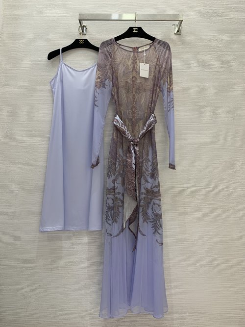 Zimmermann Luxury Silk-blend Printed Maxi Dress with Slip and Belt