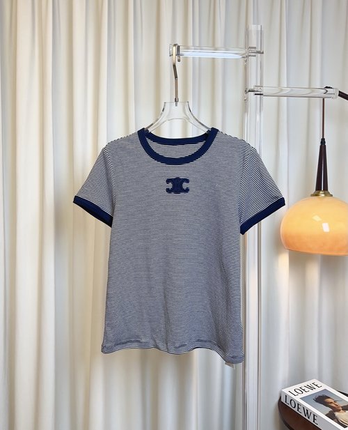 Celine Custom Cotton T-shirt with Arch Logo, Comfortable and Stylish
