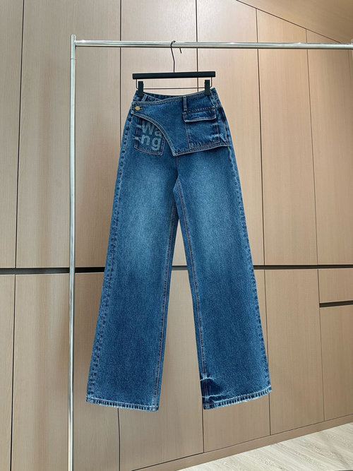 Alexander Wang Elegant Embroidered Jeans with Custom Fabric and Wash Treatment