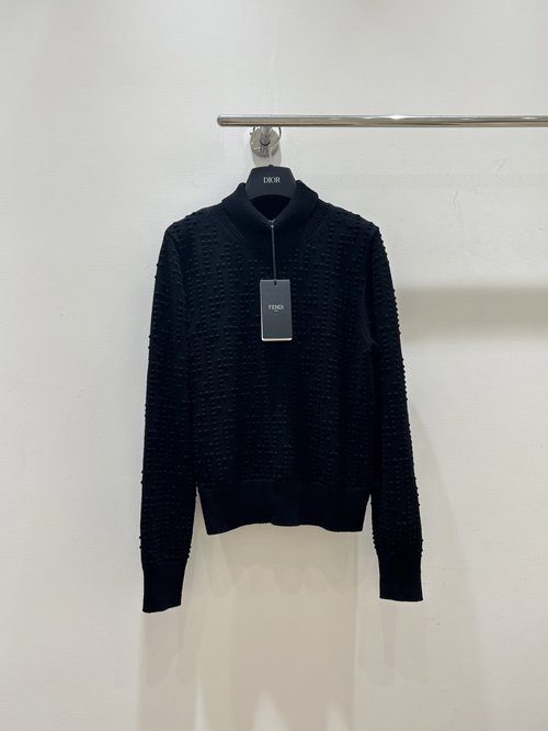 Fendi Warm and Elegant Turtleneck Wool Knit Sweater