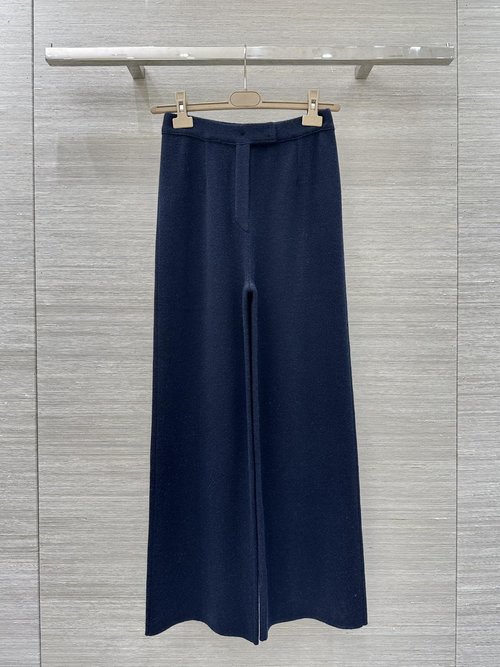 Loro Piana Exclusive High-End Cashmere Wide-Leg Trousers with Elegant Appearance