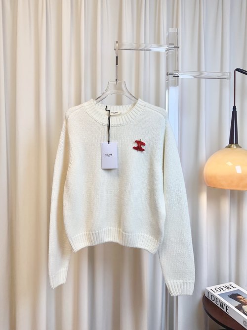 Celine Wool Logo Top with Pin Logo, Exquisite