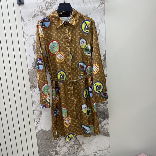 Louis Vuitton Custom Imported Floral Twill Dress