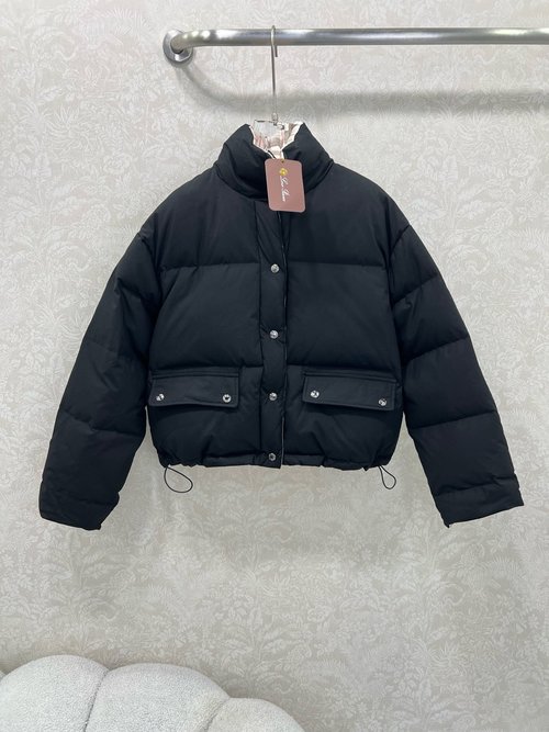 Loro Piana High - end Minimalist Stand - up Collar Down Jacket with Drawstring Hem