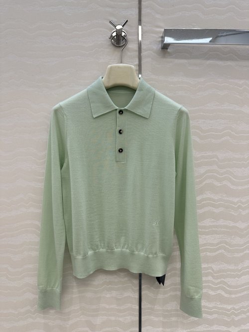 Bottega Veneta Ultrafine Merino Wool Polo Shirt, Suitable for Single Wear or Layering