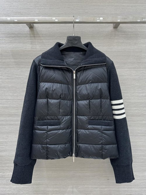 Thom Browne Exclusive First Release: Knit-Spliced Down Jacket with Italian Elegance