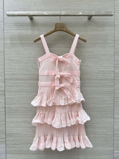 Chanel Exclusive Bowknot Series Princess Slip Dress with Soft Yarn