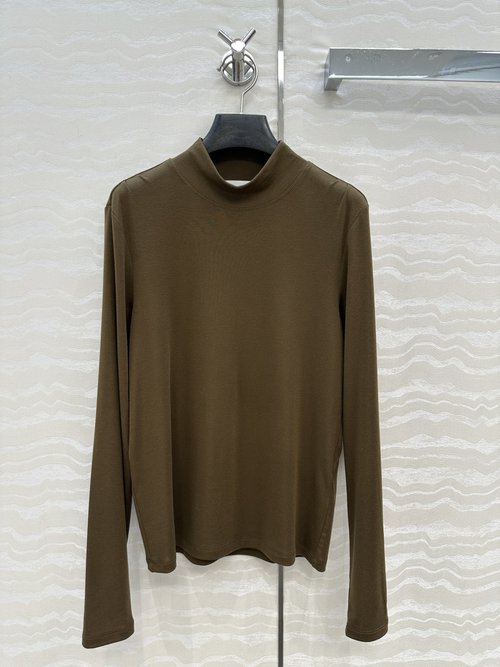 The Row Slimming Turtleneck Top with Collarbone Pleats in Exclusive Row Style