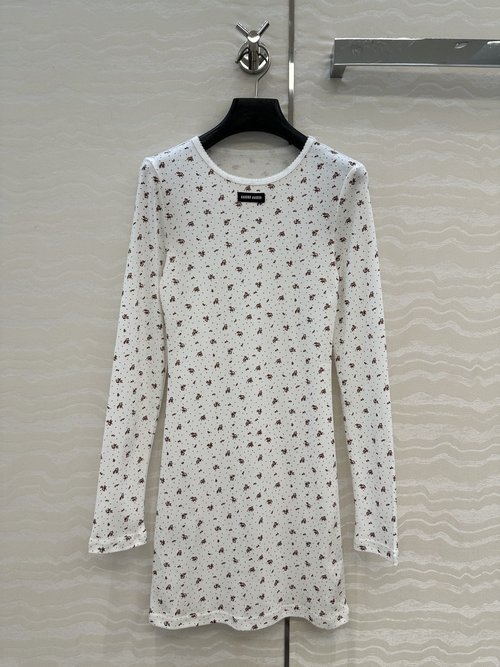 Miu Miu Exclusive Original Miu - style Holiday Series Cotton Floral Long Dress