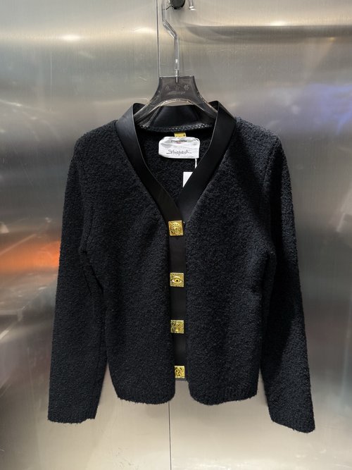 Schiaparelli Metallic Heavy-duty Single-breasted Knit Cardigan