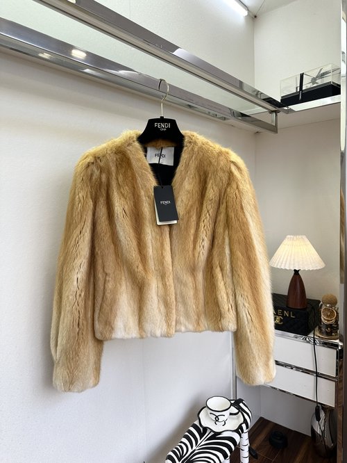 Fendi Sophisticated Imported North American Mink Coat with Gradient Color